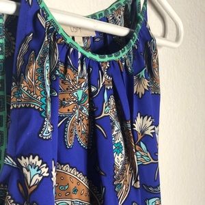 Loose royal blue chiffon shirt
